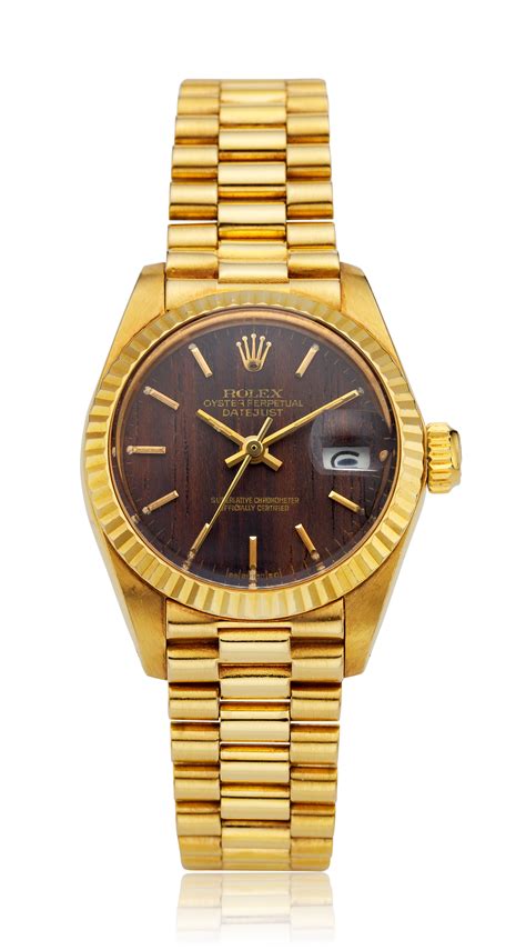 ladies 18kt rolex datejust 6917 rare burl wood dial|Rolex lady Datejust 26mm.